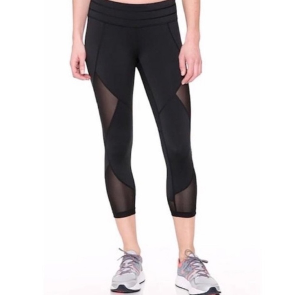 Athleta Mesh Cutout Cropped Leggings